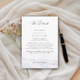 Mountains Wildflower Meadow Floral Wedding Details Informatiekaartje