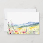 Mountains Wildflowers Meadow Modern Wedding Meal RSVP Kaartje (Achterkant)