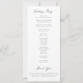 Mountains Wildflowers Meadow Wedding Program (Achterkant)