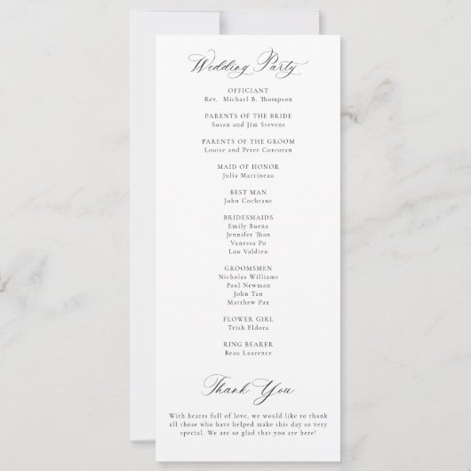 Mountains Wildflowers Meadow Wedding Program (Achterkant)