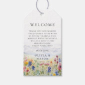 Mountains Wildflowers Meadow Whimsical Wedding Cadeaulabel (Voorkant)
