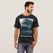 Mountains With Waterfalls And Tress Wall Art Graph T-shirt (Voorkant volledig)