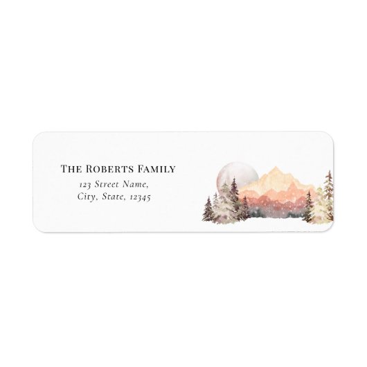 Mountains woestijn Rustic Return Address Label (Voorkant)