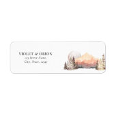 Mountains woestijn Rustic Wedding Return Address Etiket (Voorkant)