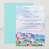 Mountainside Waterverf bruiloft uitnodiging (Voorkant / Achterkant)