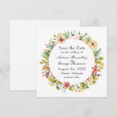 Mountainside Wildflower Waterverf Bruiloft Save The Date (Voorkant / Achterkant)