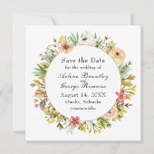 Mountainside Wildflower Waterverf Bruiloft Save The Date (Voorkant)