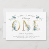 mountainzomer florale eerste verjaardag uitnodigin (Voorkant)