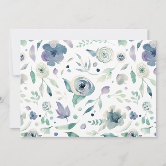 mountainzomer florale eerste verjaardag uitnodigin (Achterkant)