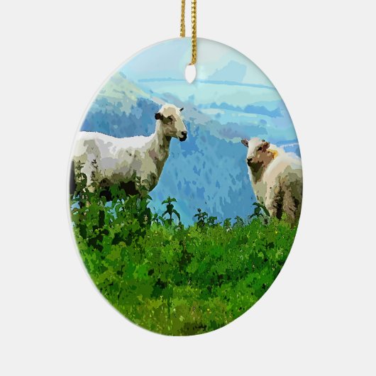 MOUNTAIRE SCHAPEN KERAMISCH ORNAMENT (Rechts)