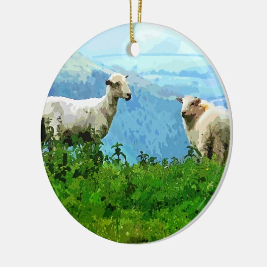 MOUNTAIRE SCHAPEN KERAMISCH ORNAMENT (Links)