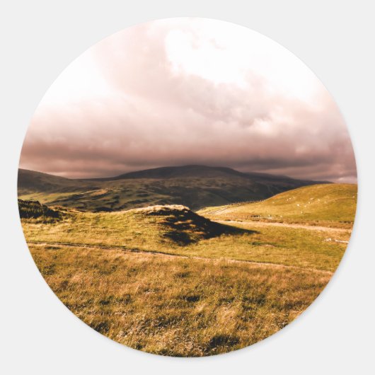 MOUNTAIRE UITZICHTEN RONDE STICKER (Voorkant)