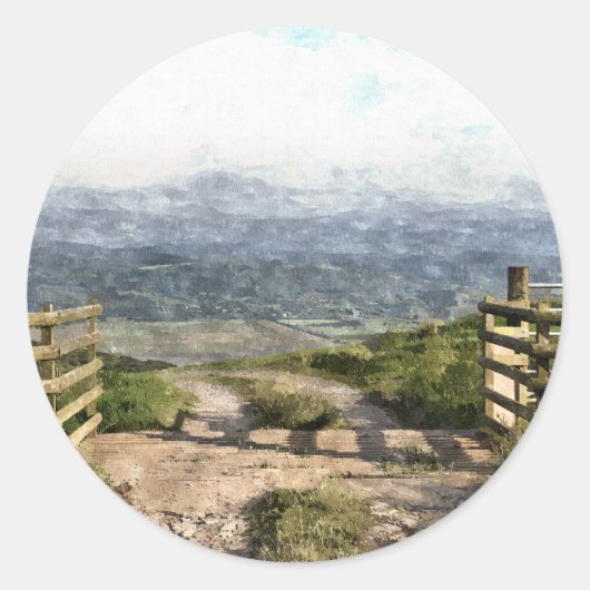 MOUNTAIRE WEG RONDE STICKER (Voorkant)