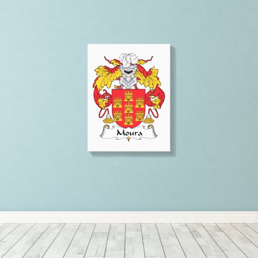 Moura Family Crest Canvas Afdruk (Insitu (Houten vloer))