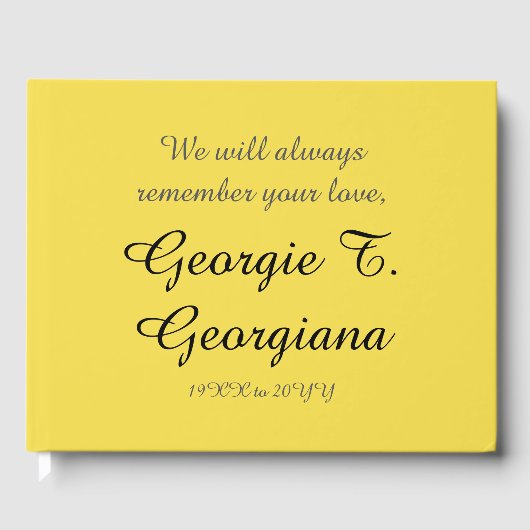 Mourant en respectabel Memorial Guestbook Gastenboek (Voorkant)