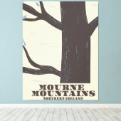 Mourne-gebergte Noord-Ierland reisposter Canvas Afdruk (Insitu (Houten vloer))