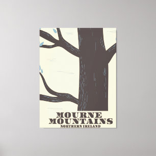 Mourne-gebergte Noord-Ierland reisposter Canvas Afdruk