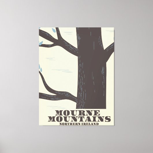 Mourne-gebergte Noord-Ierland reisposter Canvas Afdruk (Voorkant)