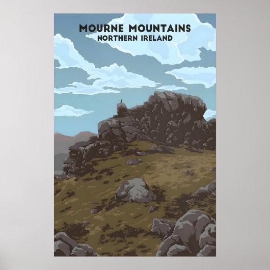 Mourne Mountains Noord-Ierland Reisposter Poster (Voorkant)