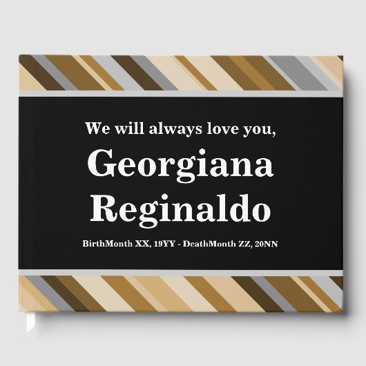 Mournful and Elegant Memorial Guest Book Gastenboek (Voorkant)