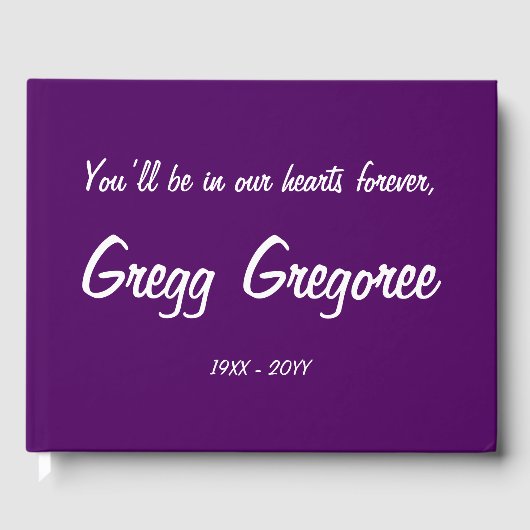 Mournful and Subdued Memorial Guestbook Gastenboek (Voorkant)