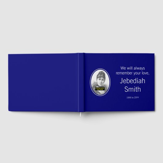 Mournful, Basic Funeral Guestbook; Aangepaste foto Gastenboek (Volledig)