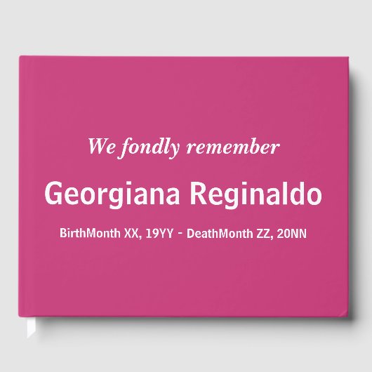 Mournful, Conservative Memorial Guestbook Gastenboek (Voorkant)