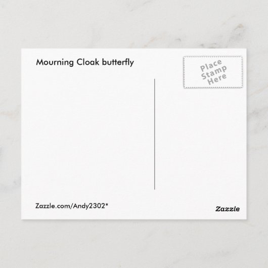 Mourning Cloak Butterfly ~ briefkaart (Achterkant)