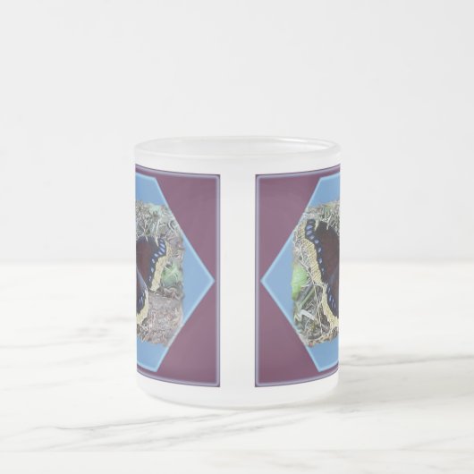 Mourning Cloak Butterfly Matglas Koffiemok (Center)