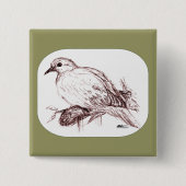 Mourning Dove Baby Vierkante Button 5,1 Cm (Voorkant)
