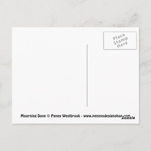 Mourning Dove Bird Briefkaart (Achterkant)