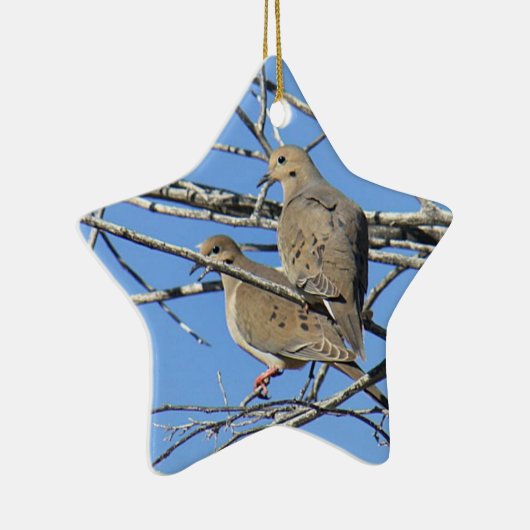 Mourning Dove Bird Pair Keramisch Ornament (Rechts)