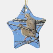 Mourning Dove Bird Pair Keramisch Ornament (Links)