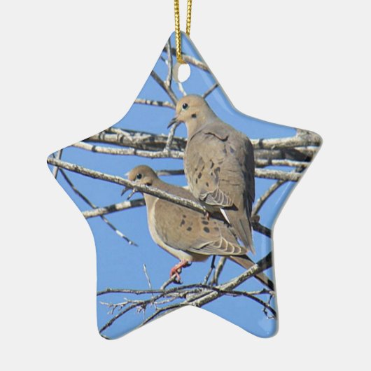 Mourning Dove Bird Pair Keramisch Ornament (Links)