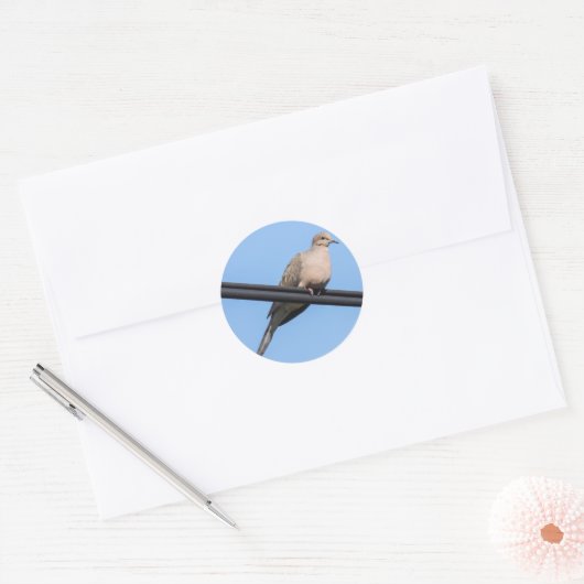 Mourning Dove Ronde Sticker (Envelop)