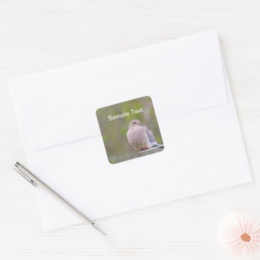 Mourning Dove Vierkante Sticker (Envelop)