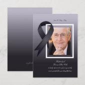 Mourning Ribbon Fotosympathie Hartelijk dank Aankondiging (Voorkant / Achterkant)