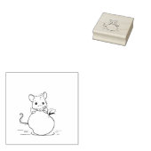 Mouse and apple stamp rubberstempel (Gestempeld)