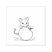 Mouse and apple stamp  zelfinktende stempel (Design)