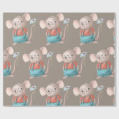 Mouse Animal Cartoon Glasses Birthday Cadeaupapier (Vlak)