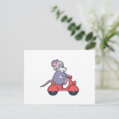 Mouse as Biker with Scooter.PNG Briefkaart (Staand voorkant)