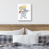 Mouse as Farmer with Axe & Hat Canvas Afdruk (Insitu (Slaapkamer))