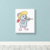Mouse as Farmer with Axe & Hat Canvas Afdruk (Insitu (Houten vloer))