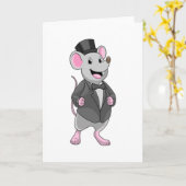 Mouse as Groom with Ribbon Kaart (Gele Bloem)