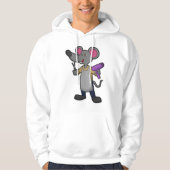 Mouse as Hairdresser with Scissors & Hair dryer Hoodie (Voorkant)