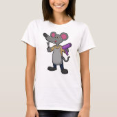 Mouse as Hairdresser with Scissors & Hair dryer T-shirt (Voorkant)