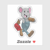Mouse as Handyman with Toolbox Sticker (Vel)