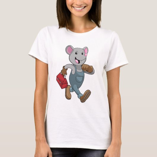 Mouse as Handyman with Toolbox T-shirt (Voorkant)