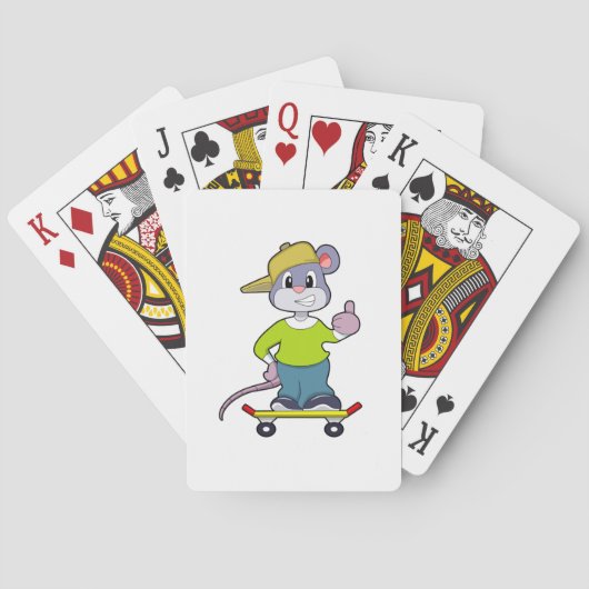 Mouse as Skater with Skateboard Pokerkaarten (Achterkant)