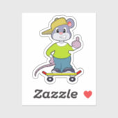 Mouse as Skater with Skateboard Sticker (Vel)